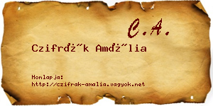 Czifrák Amália névjegykártya